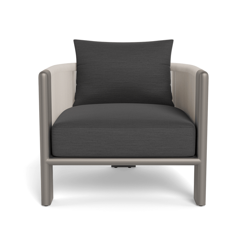 Palm Beach Aluminum Lounge Chair | Aluminum Taupe, Panama Grafito, Rope Shell