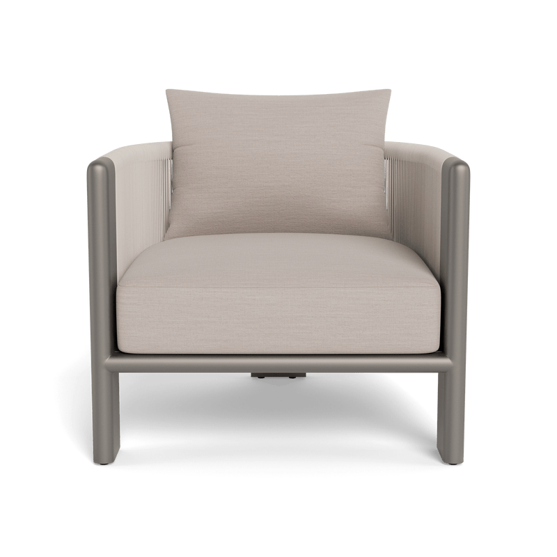 Palm Beach Aluminum Lounge Chair | Aluminum Taupe, Panama Marble, Rope Shell