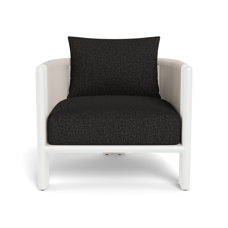 Palm Beach Aluminum Lounge Chair | Aluminum White, Copacabana Midnight, Rope Shell