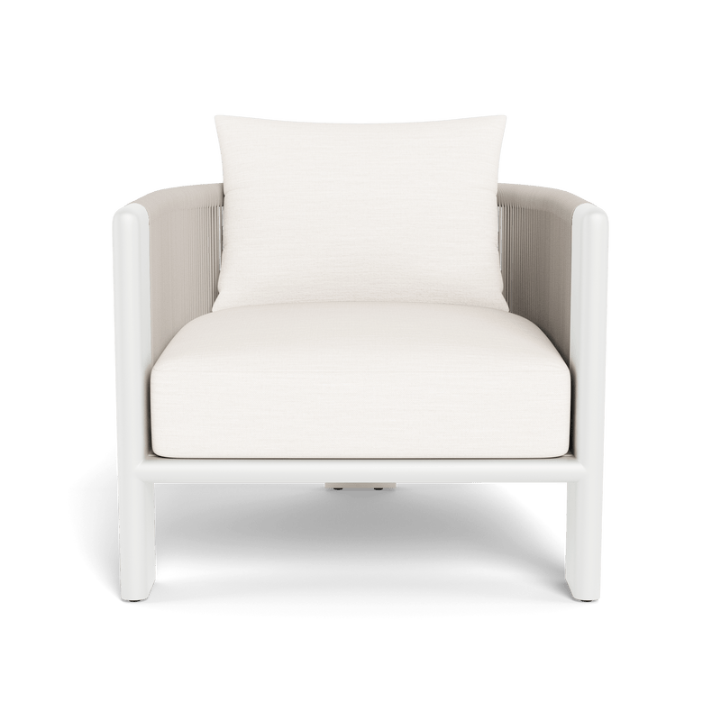 Palm Beach Aluminum Lounge Chair | Aluminum White, Panama Blanco, Rope Shell