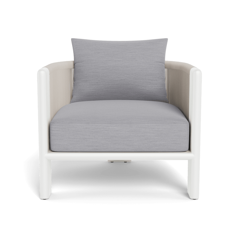 Palm Beach Aluminum Lounge Chair | Aluminum White, Panama Cloud, Rope Shell