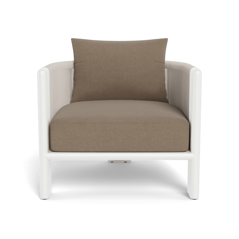 Palm Beach Aluminum Lounge Chair | Aluminum White, Panama Coco, Rope Shell