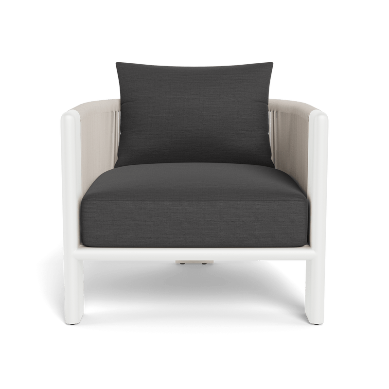 Palm Beach Aluminum Lounge Chair | Aluminum White, Panama Grafito, Rope Shell