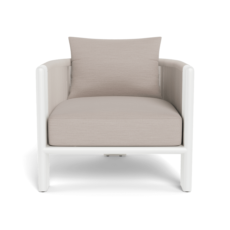 Palm Beach Aluminum Lounge Chair | Aluminum White, Panama Marble, Rope Shell