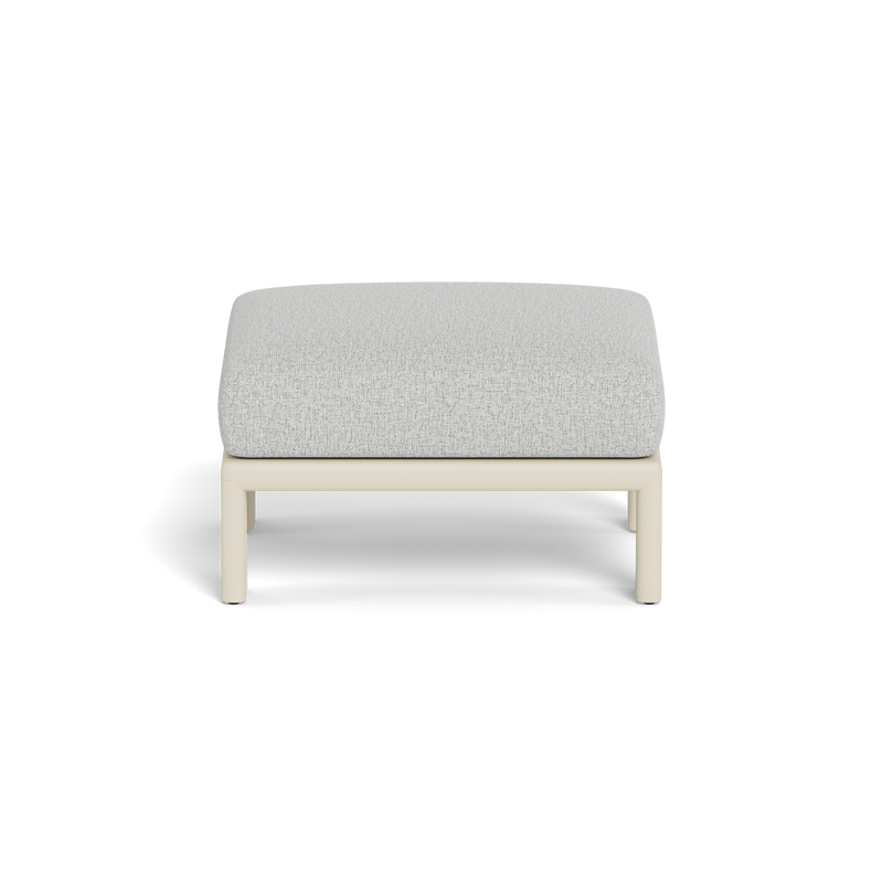 Palm Beach Aluminum Ottoman | Aluminum Bone, Copacabana Sand,