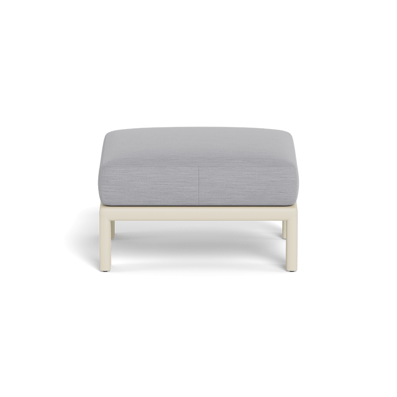 Palm Beach Aluminum Ottoman | Aluminum Bone, Panama Cloud,