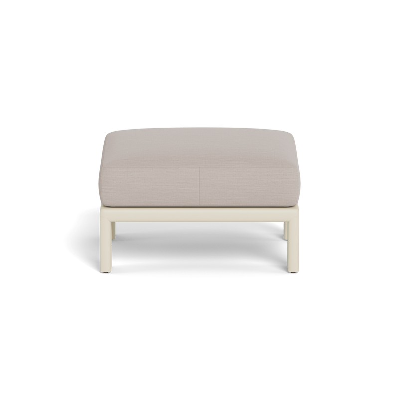 Palm Beach Aluminum Ottoman | Aluminum Bone, Panama Marble,