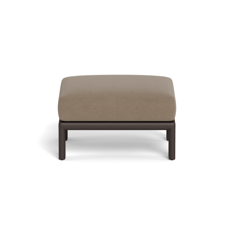 Palm Beach Aluminum Ottoman | Aluminum Bronze, Panama Coco,