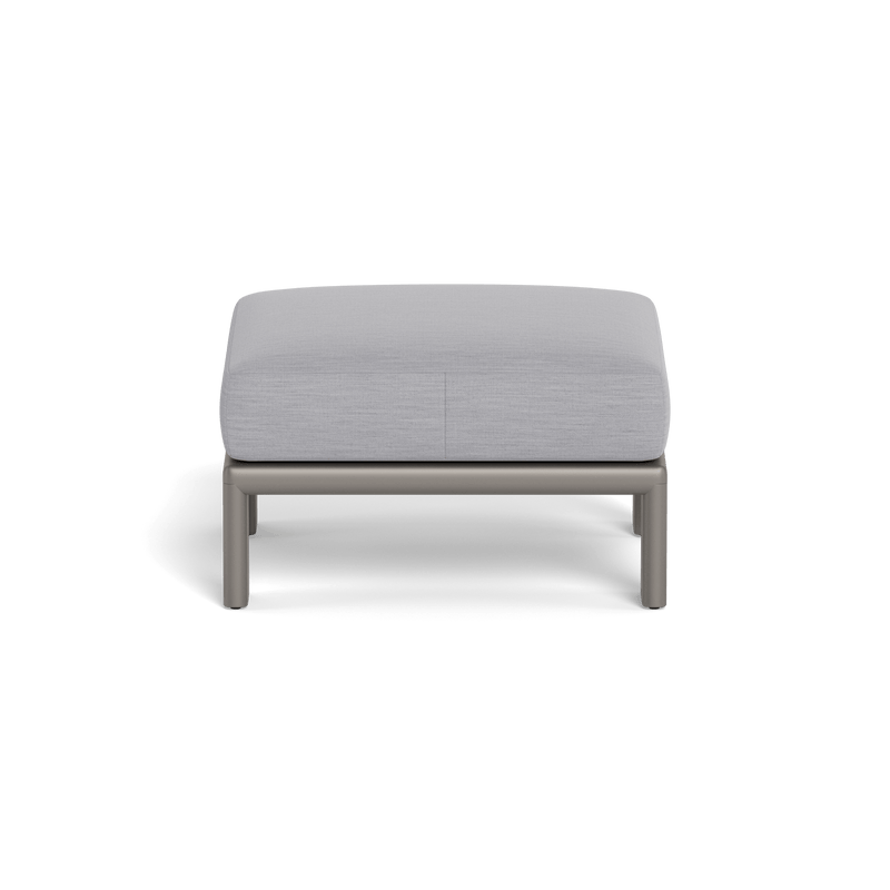 Palm Beach Aluminum Ottoman | Aluminum Taupe, Panama Cloud,