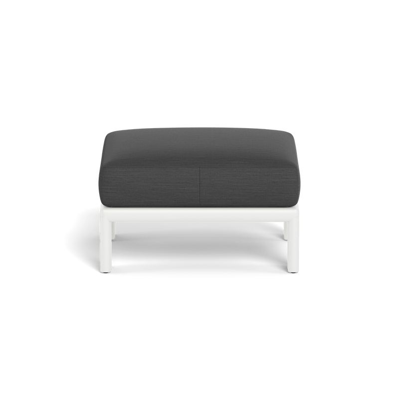 Palm Beach Aluminum Ottoman | Aluminum White, Panama Grafito,