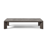 Palm Beach Aluminum Rectangle Coffee Table | Aluminum Asteroid, Travertine Dark Grey,