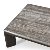 Palm Beach Aluminum Rectangle Coffee Table | Aluminum Asteroid, Travertine Dark Grey,