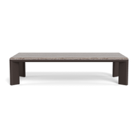 Palm Beach Aluminum Rectangle Coffee Table | Aluminum Bronze, Travertine Grey,