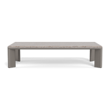 Palm Beach Aluminum Rectangle Coffee Table | Aluminum Taupe, Travertine Dark Grey,