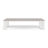 Palm Beach Aluminum Rectangle Coffee Table | Aluminum White, Travertine Dark Grey,