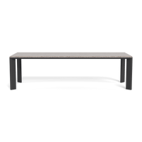Palm Beach Aluminum Rectangle Dining Table | Aluminum Asteroid, Travertine Dark Grey,