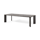 Palm Beach Aluminum Rectangle Dining Table | Aluminum Asteroid, Travertine Dark Grey,