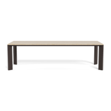 Palm Beach Aluminum Rectangle Dining Table | Aluminum Bronze, Travertine Natural,