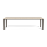 Palm Beach Aluminum Rectangle Dining Table | Aluminum Taupe, Travertine Natural,