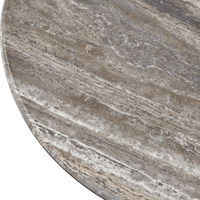 Palm Beach Aluminum Round Coffee Table | Aluminum Asteroid, Travertine Dark Grey,