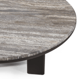 Palm Beach Aluminum Round Dining Table 60" | Aluminum Asteroid, Travertine Dark Grey,