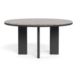 Palm Beach Aluminum Round Dining Table 60" | Aluminum Asteroid, Travertine Dark Grey,