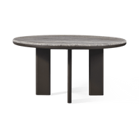Palm Beach Aluminum Round Dining Table 60" | Aluminum Asteroid, Travertine Dark Grey,