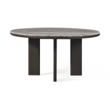 Palm Beach Aluminum Round Dining Table 60" | Aluminum Asteroid, Travertine Dark Grey,