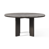 Palm Beach Aluminum Round Dining Table 60" | Aluminum Asteroid, Travertine Dark Grey,