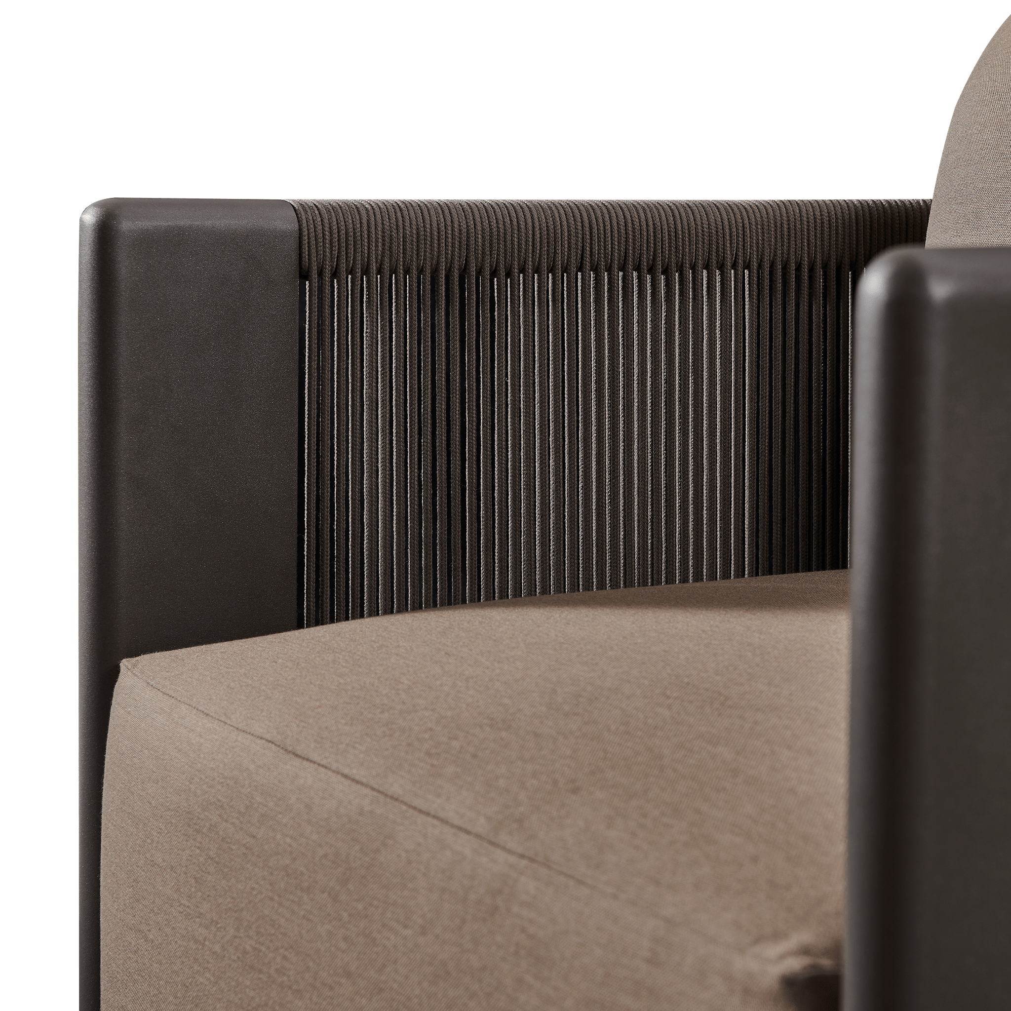 Palm Beach Aluminum Swivel Lounge Chair | Aluminum Asteroid, Copacabana Midnight, Rope Dark Grey