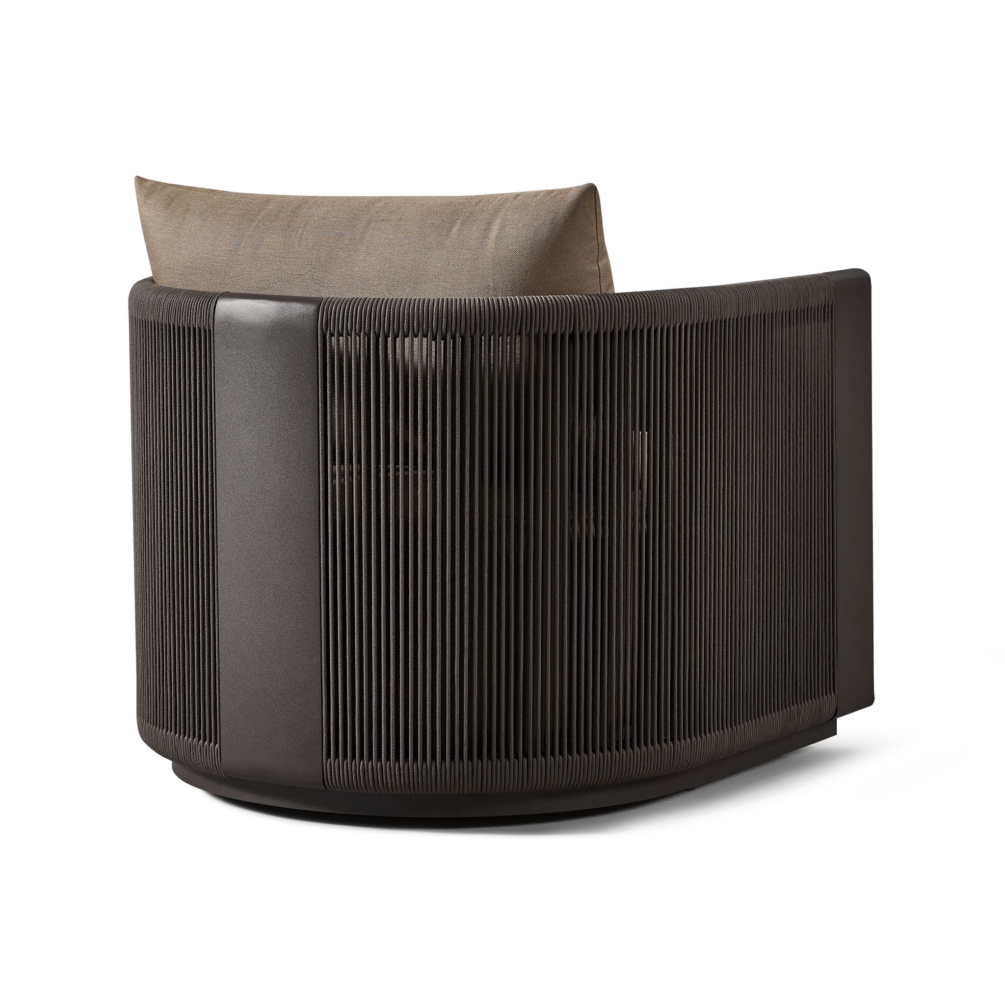 Palm Beach Aluminum Swivel Lounge Chair | Aluminum Asteroid, Copacabana Midnight, Rope Dark Grey