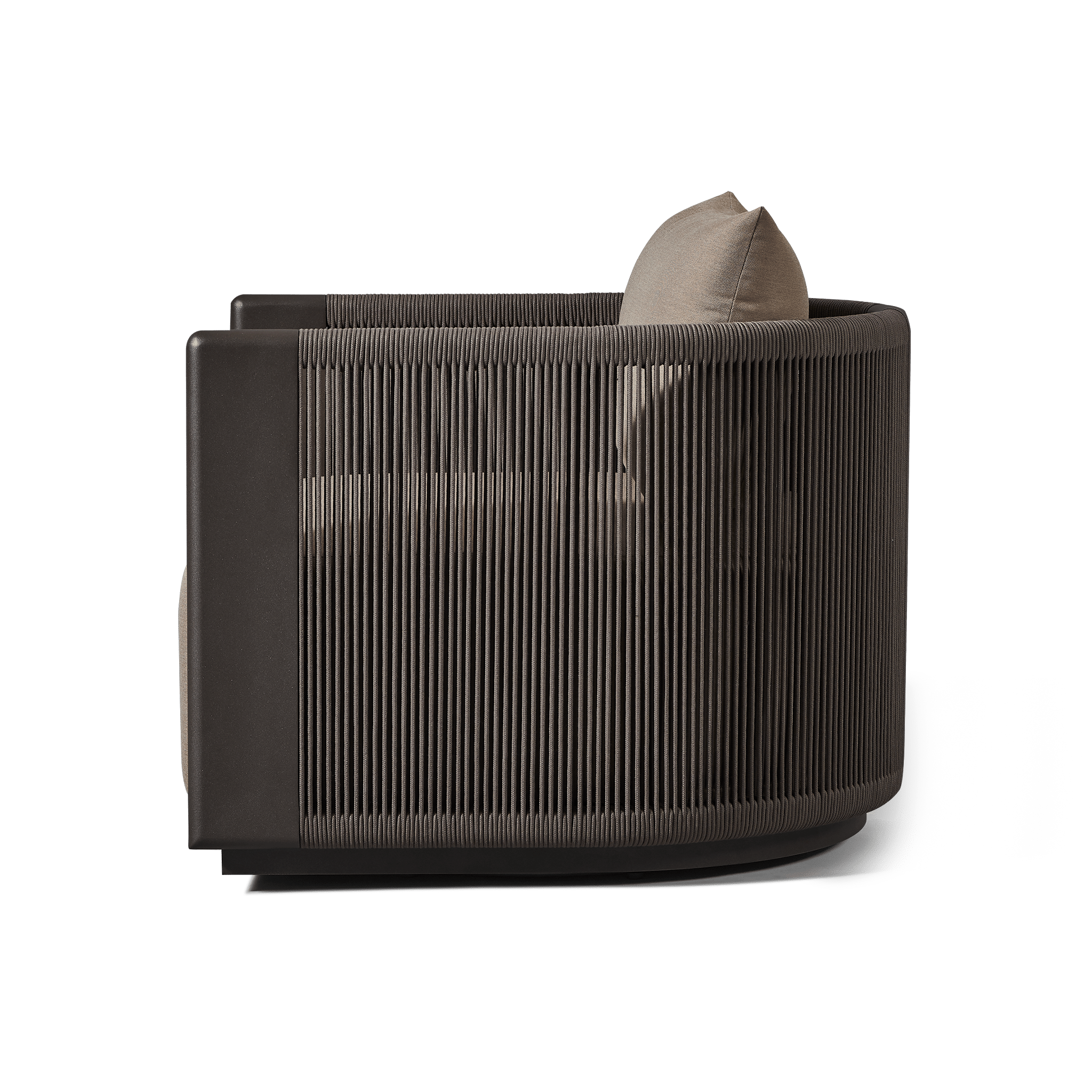 Palm Beach Aluminum Swivel Lounge Chair | Aluminum Asteroid, Copacabana Midnight, Rope Dark Grey