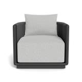 Palm Beach Aluminum Swivel Lounge Chair | Aluminum Asteroid, Copacabana Sand, Rope Dark Grey