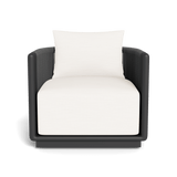 Palm Beach Aluminum Swivel Lounge Chair | Aluminum Asteroid, Panama Blanco, Rope Dark Grey