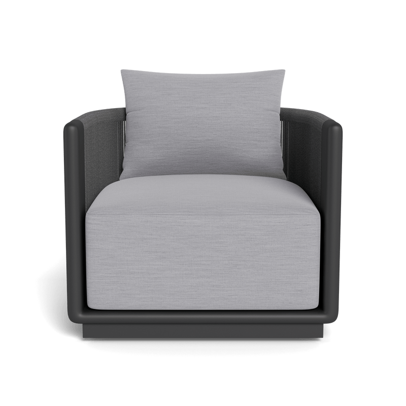 Palm Beach Aluminum Swivel Lounge Chair | Aluminum Asteroid, Panama Cloud, Rope Dark Grey