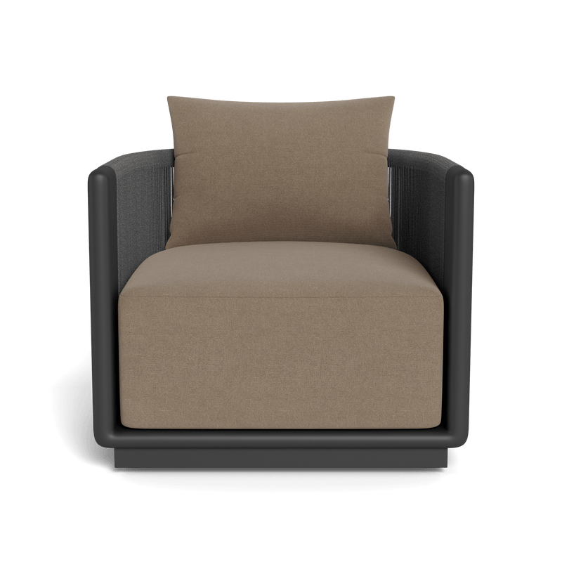 Palm Beach Aluminum Swivel Lounge Chair | Aluminum Asteroid, Panama Coco, Rope Dark Grey