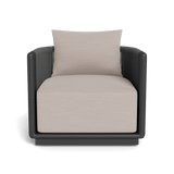 Palm Beach Aluminum Swivel Lounge Chair | Aluminum Asteroid, Panama Marble, Rope Dark Grey