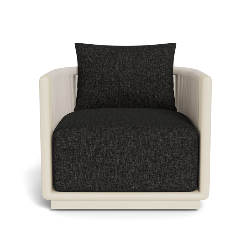 Palm Beach Aluminum Swivel Lounge Chair | Aluminum Bone, Copacabana Midnight, Rope Shell