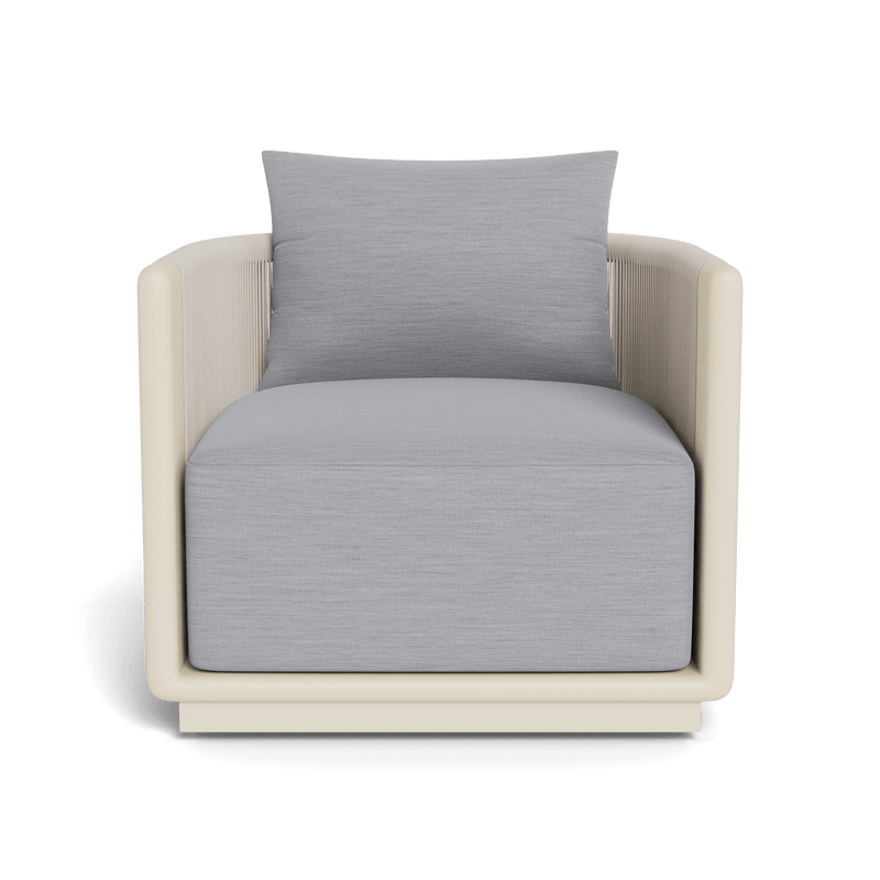 Palm Beach Aluminum Swivel Lounge Chair | Aluminum Bone, Panama Cloud, Rope Shell