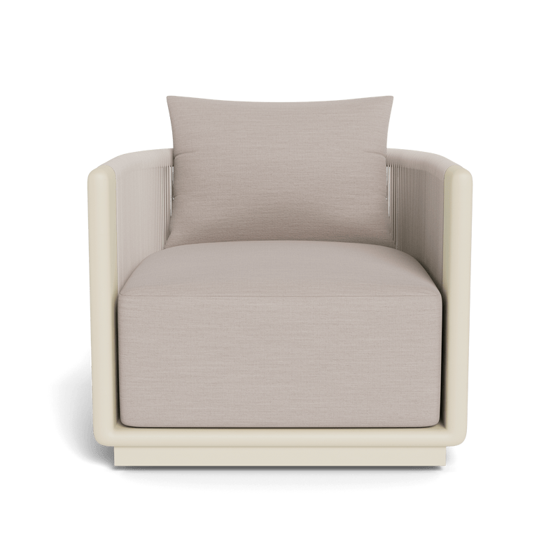 Palm Beach Aluminum Swivel Lounge Chair | Aluminum Bone, Panama Marble, Rope Shell