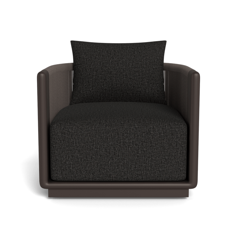 Palm Beach Aluminum Swivel Lounge Chair | Aluminum Bronze, Copacabana Midnight, Rope Umber