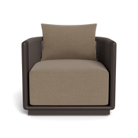 Palm Beach Aluminum Swivel Lounge Chair | Aluminum Bronze, Panama Coco, Rope Umber