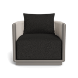 Palm Beach Aluminum Swivel Lounge Chair | Aluminum Taupe, Copacabana Midnight, Rope Shell