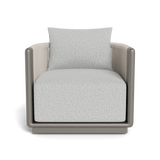 Palm Beach Aluminum Swivel Lounge Chair | Aluminum Taupe, Copacabana Sand, Rope Shell