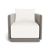 Palm Beach Aluminum Swivel Lounge Chair | Aluminum Taupe, Panama Blanco, Rope Shell