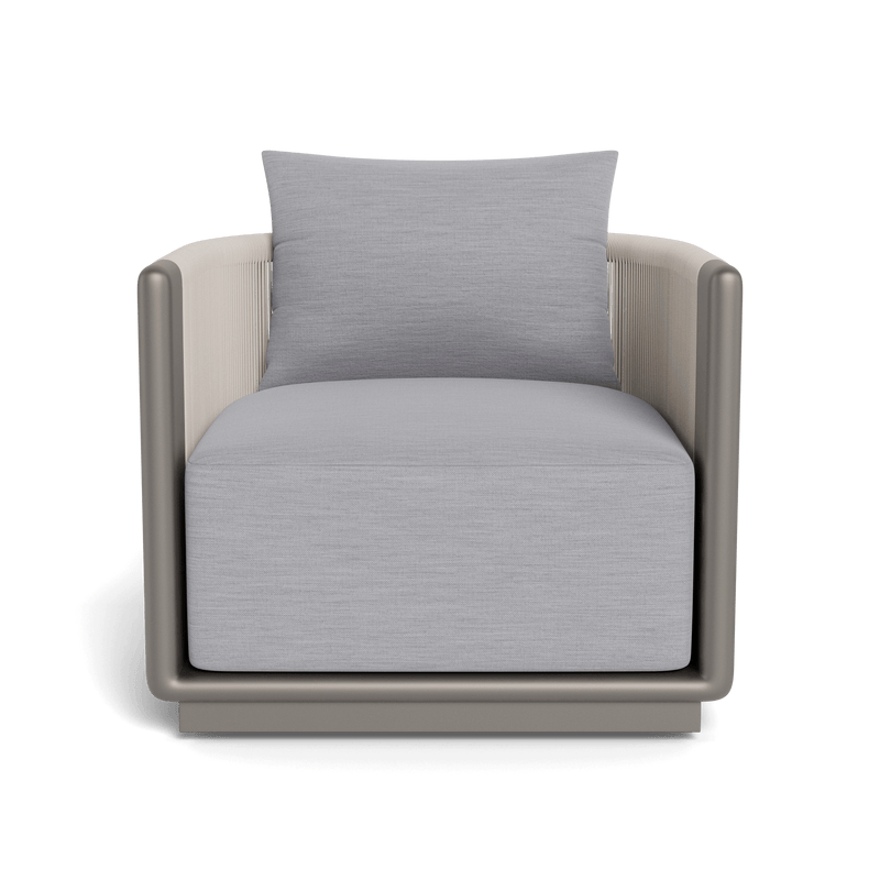 Palm Beach Aluminum Swivel Lounge Chair | Aluminum Taupe, Panama Cloud, Rope Shell