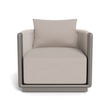 Palm Beach Aluminum Swivel Lounge Chair | Aluminum Taupe, Panama Marble, Rope Shell