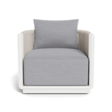 Palm Beach Aluminum Swivel Lounge Chair | Aluminum White, Panama Cloud, Rope Shell