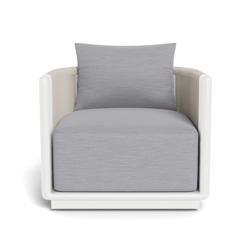 Palm Beach Aluminum Swivel Lounge Chair | Aluminum White, Panama Cloud, Rope Shell