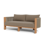 Palm Beach Teak 2 Seat Sofa | Teak Natural, Copacabana Midnight, Rope Dark Grey